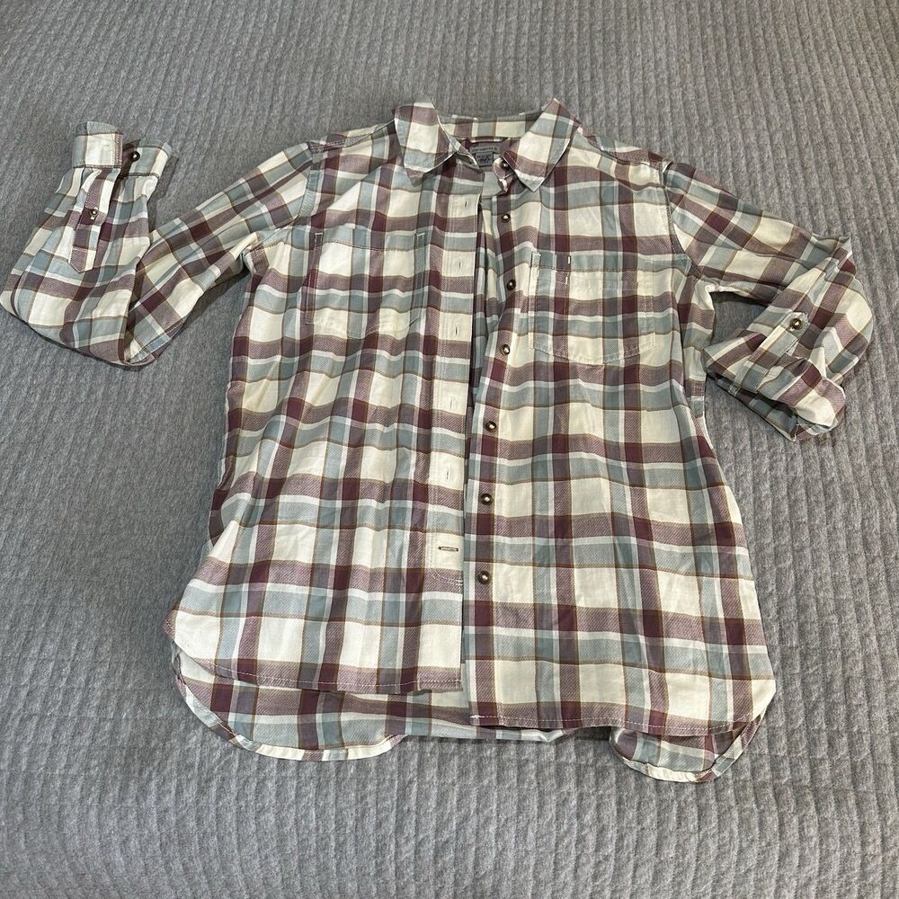 Carhartt 100% Cotton Plaid Button-Up Long Sleeve Shirt Women's Size M (8/10)